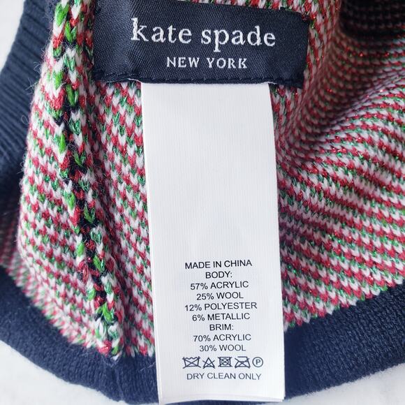 NWT KATE SPADE Traffic Sign Beanie Cap Wool Blend Women's OSFM Black Green Red - Picture 5 of 6